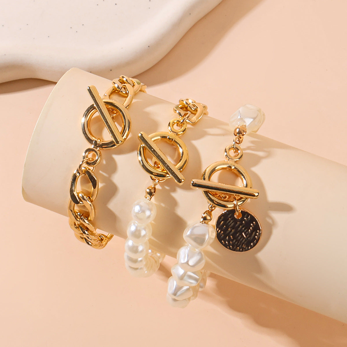 Multi-layered Gold Chain Bracelet Set
