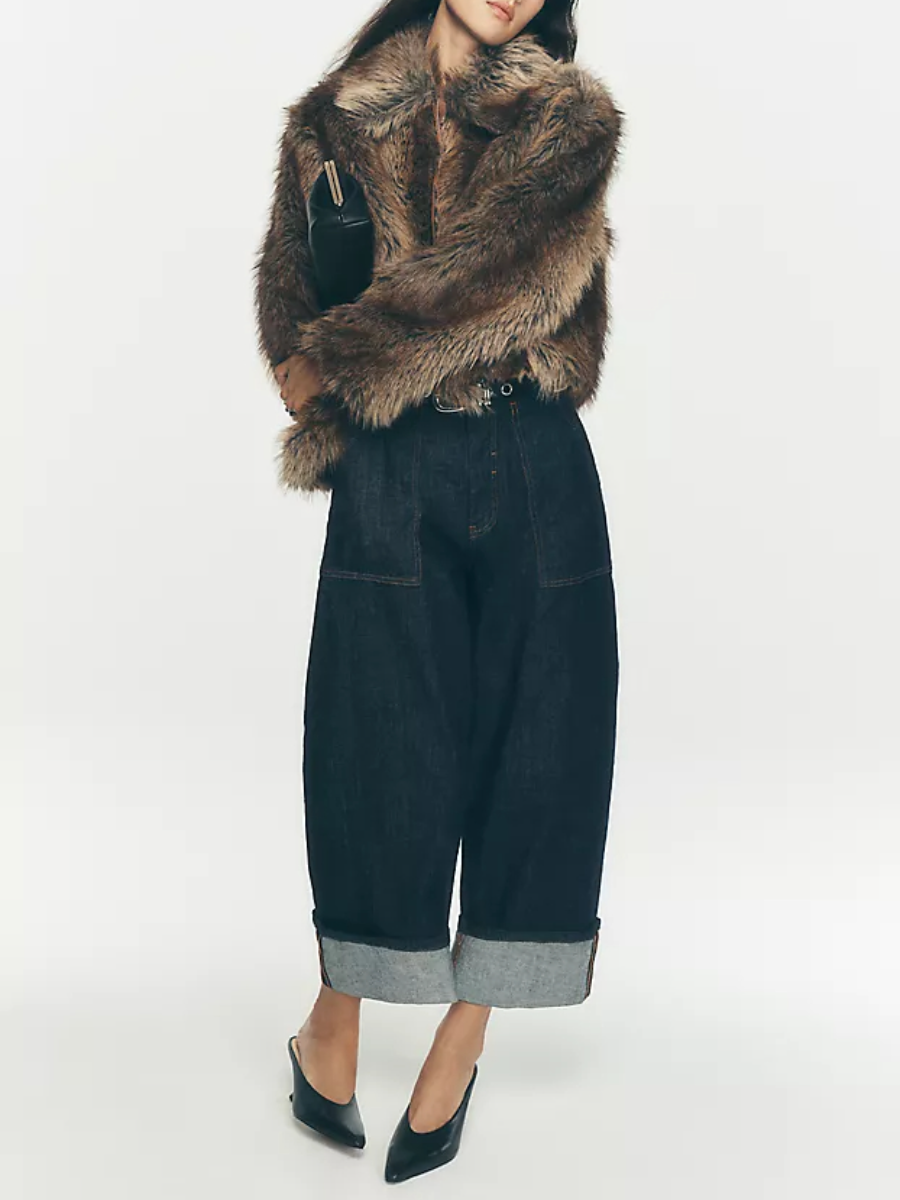 Cropped Faux Fur Coat