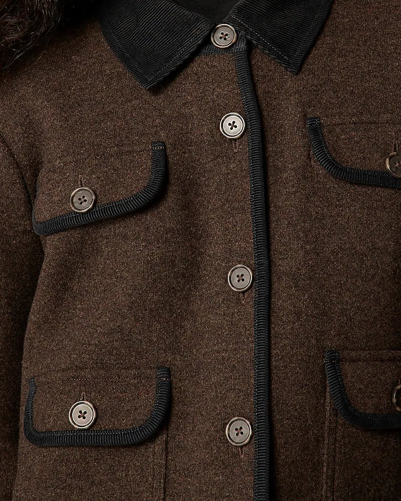Wool Blend Knit Jacket