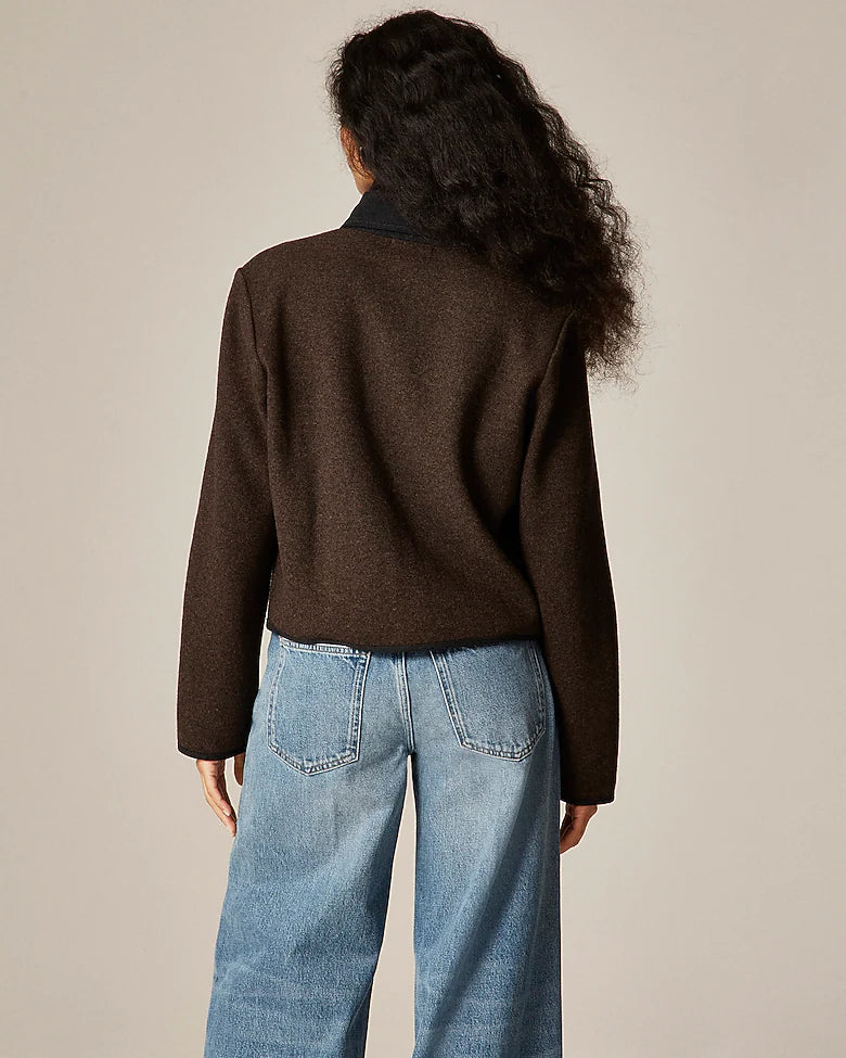 Wool Blend Knit Jacket