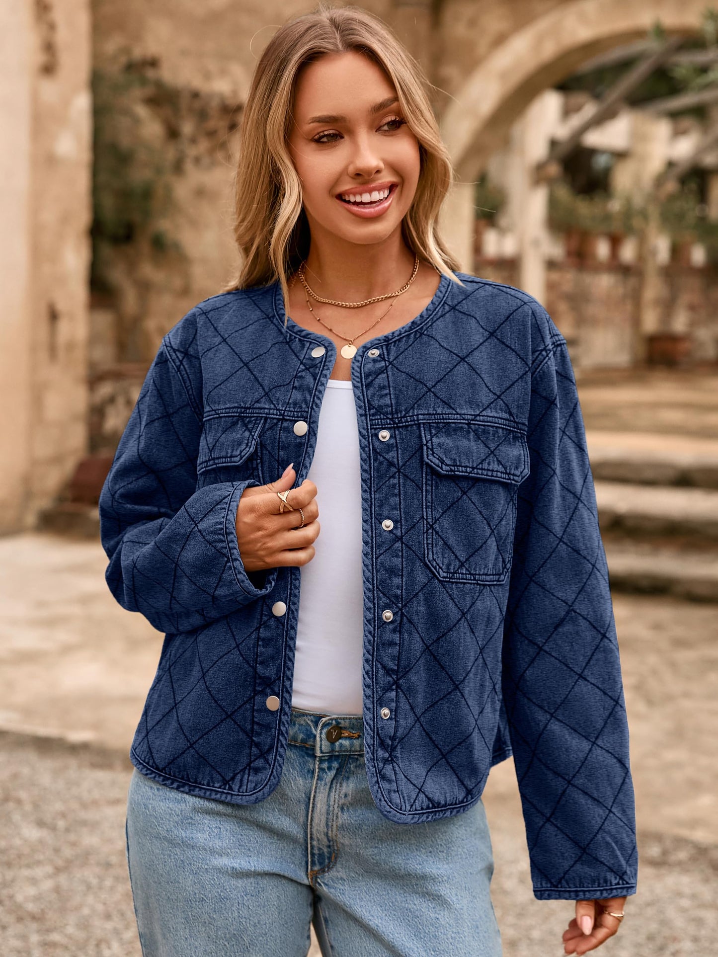 Denim Long Sleeve Button Down Coats