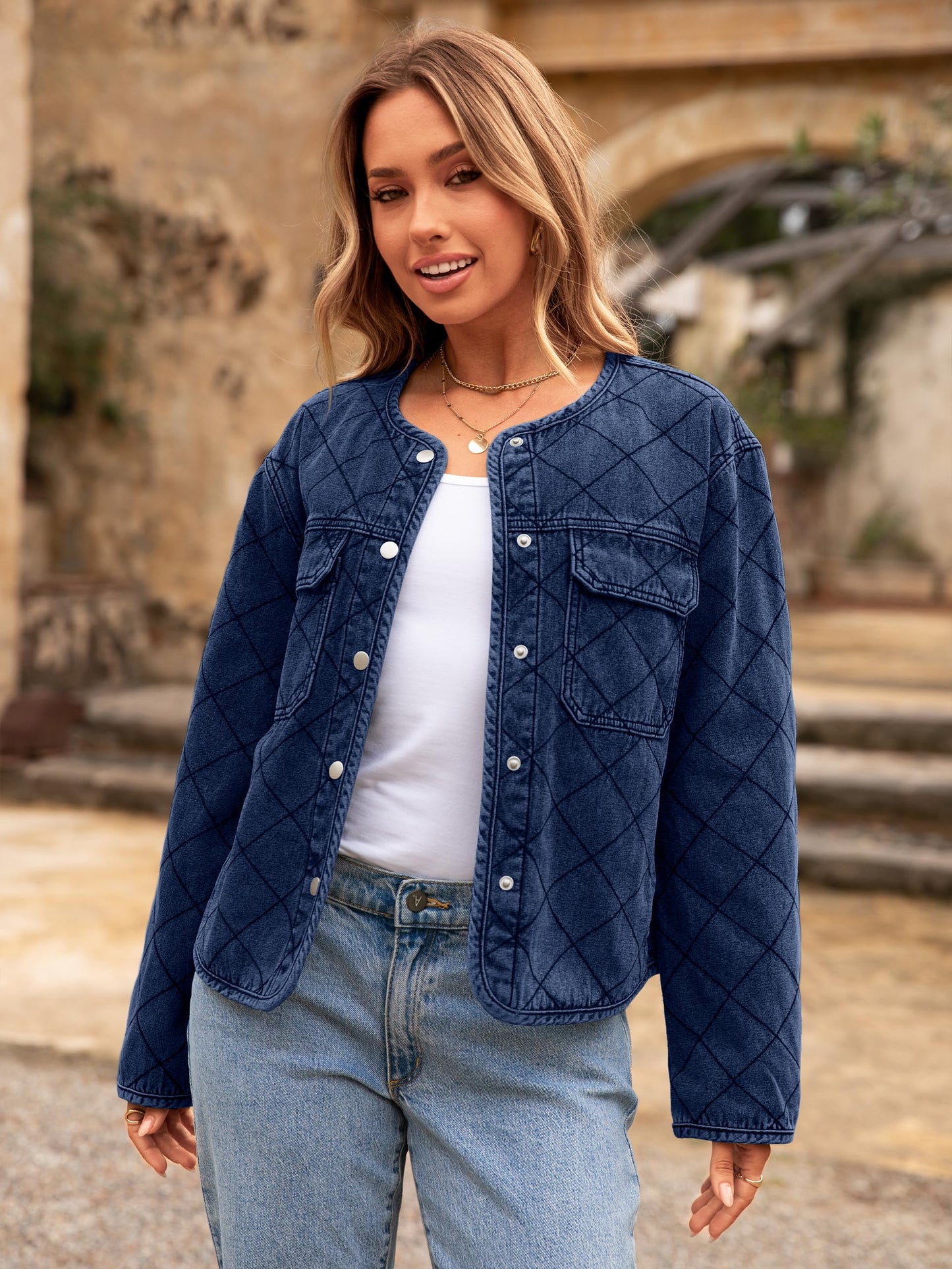 Denim Long Sleeve Button Down Coats