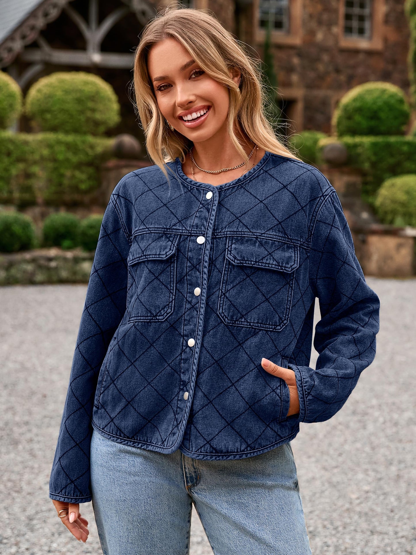 Denim Long Sleeve Button Down Coats