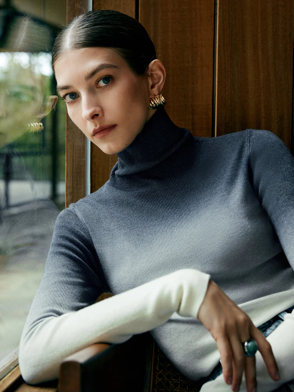 Wool-Blend Slim Knit Top