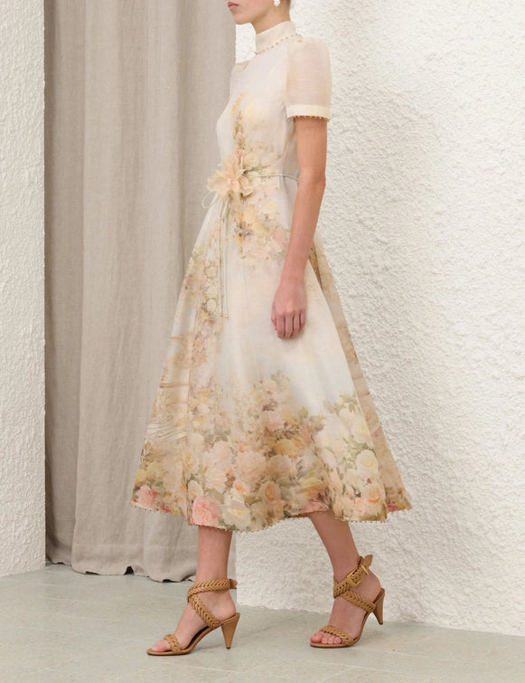 The Linen Picnic Midi Dress