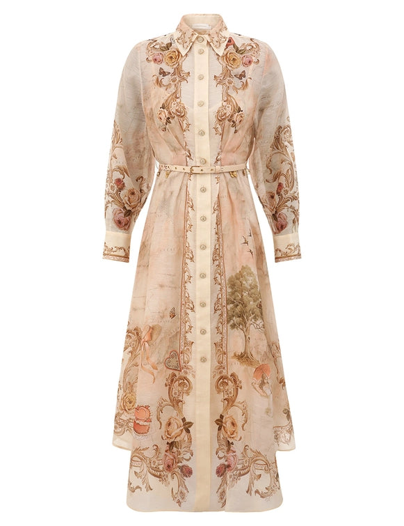 The Silk Buttoned Midi Dress