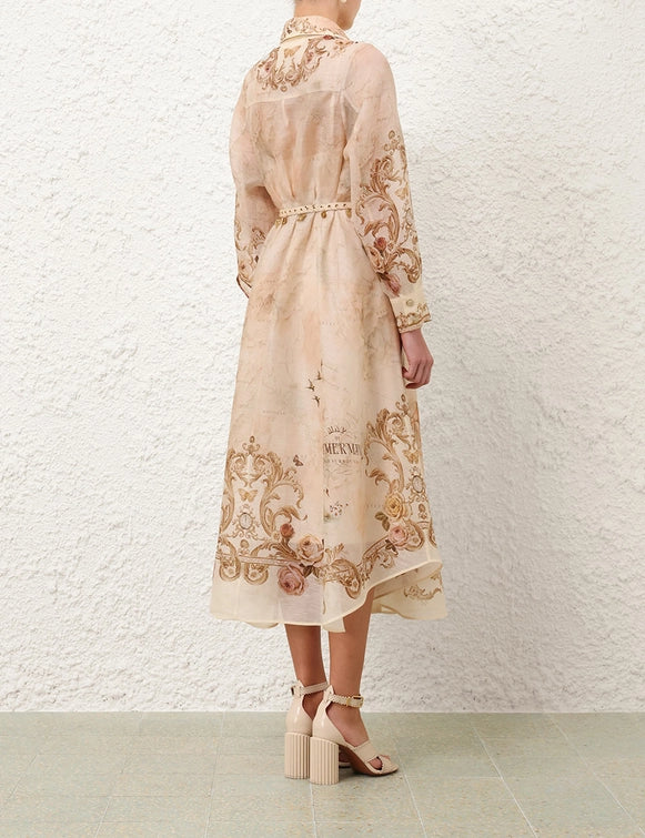 The Silk Buttoned Midi Dress