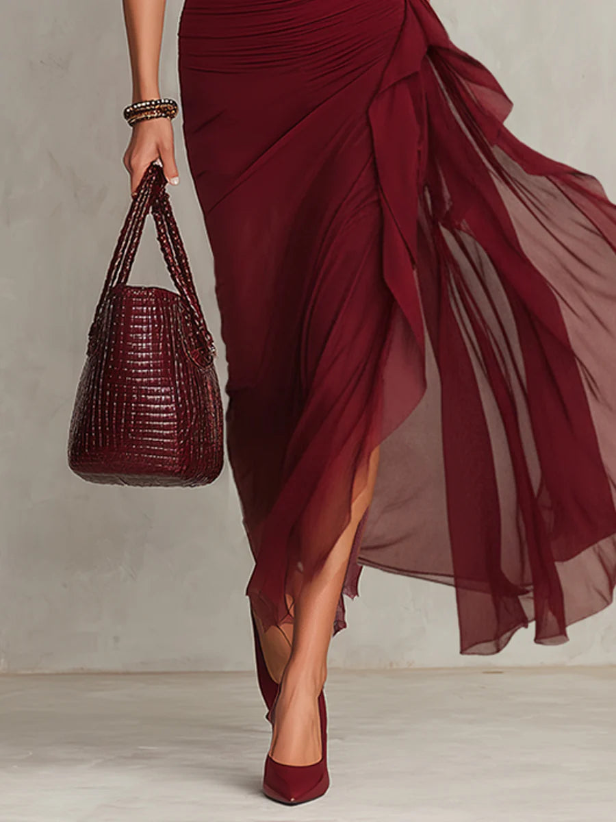 Chiffon Sleeveless Bodycon Dress