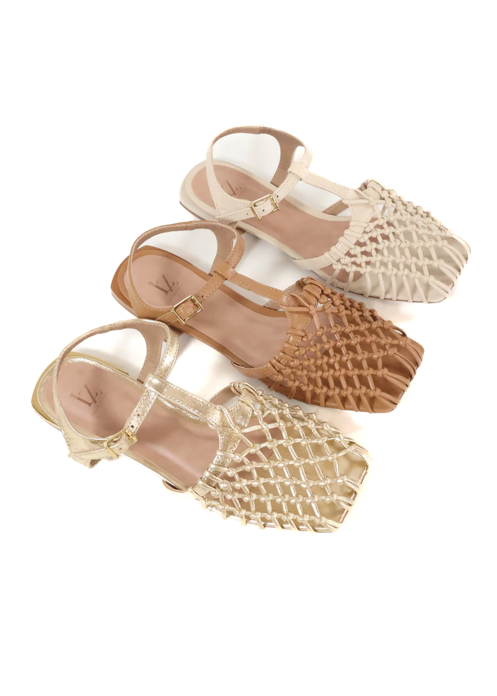 Women's Summer Braided Closed-Toe T-Strap Flat Sandals