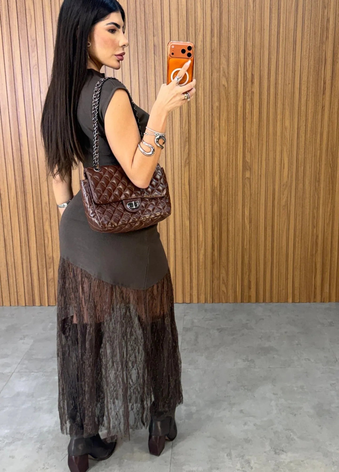 Elegant Lace Belt Dress