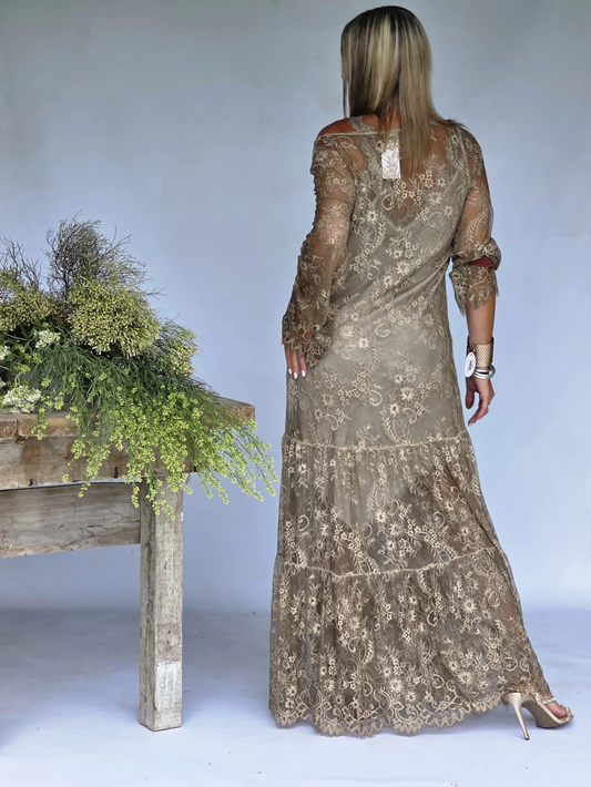 Elegant Lace Two-Piece Dress Set