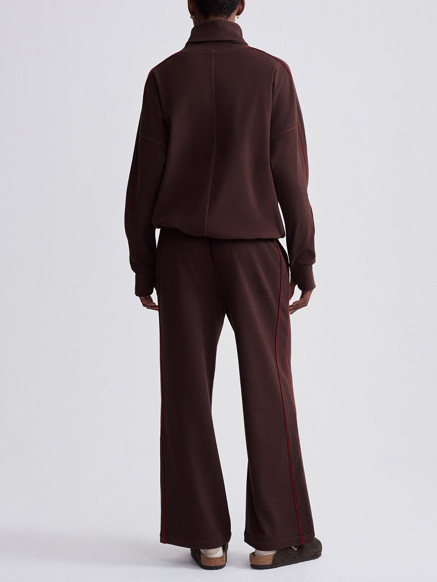 Elegant Turtleneck Striped Two Pieces Set