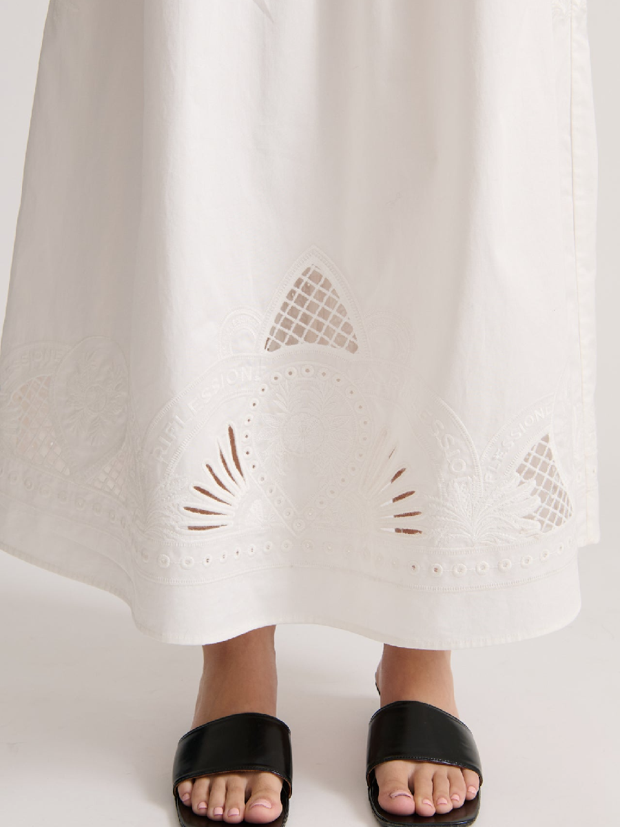 Sleeveless Mesh Hollow Cotton Dress