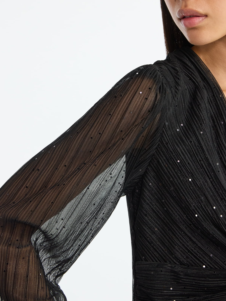 Women's Glitter Ruffle Maxi Dress
