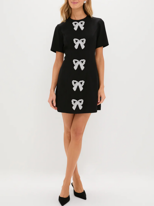 Beaded Bows Bernadette Mini Dress