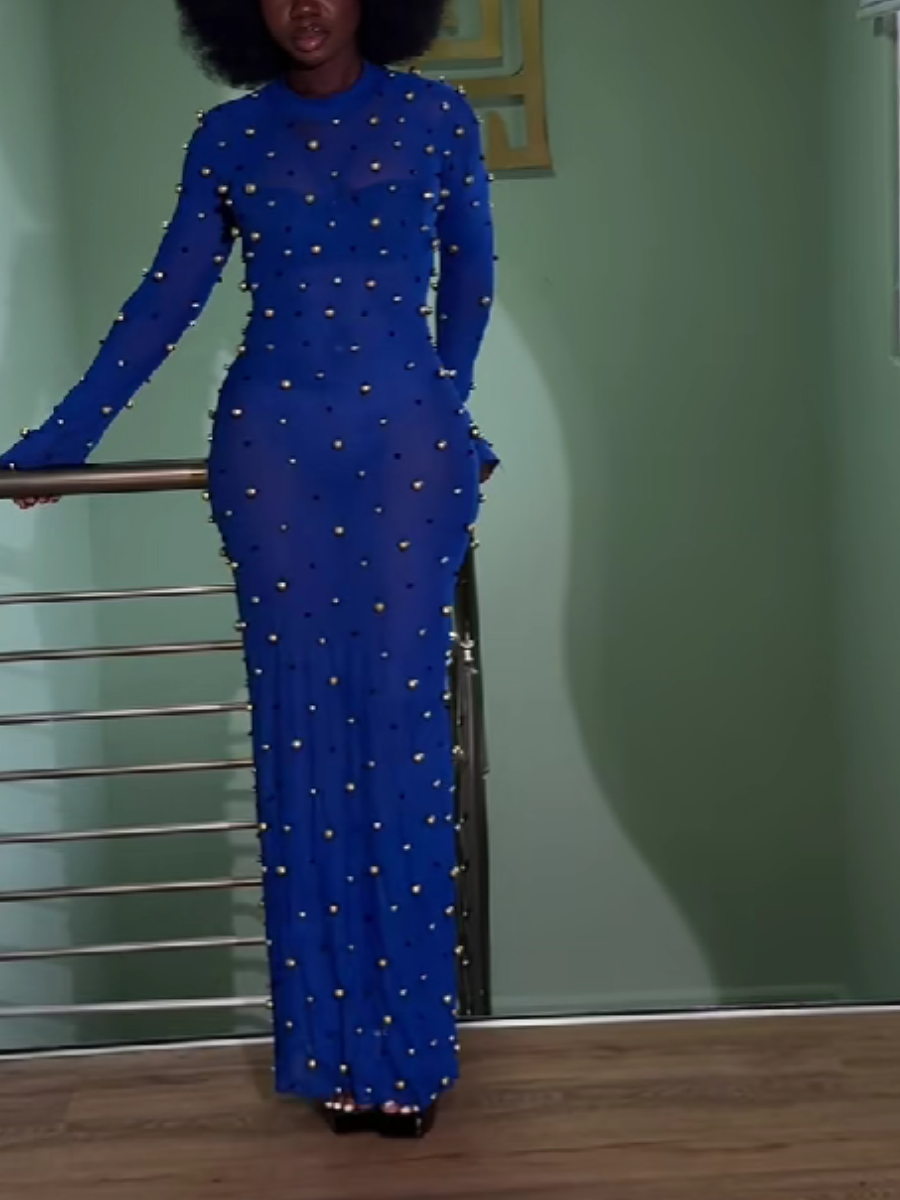 Perspective Tulle Handmade Beaded Dress