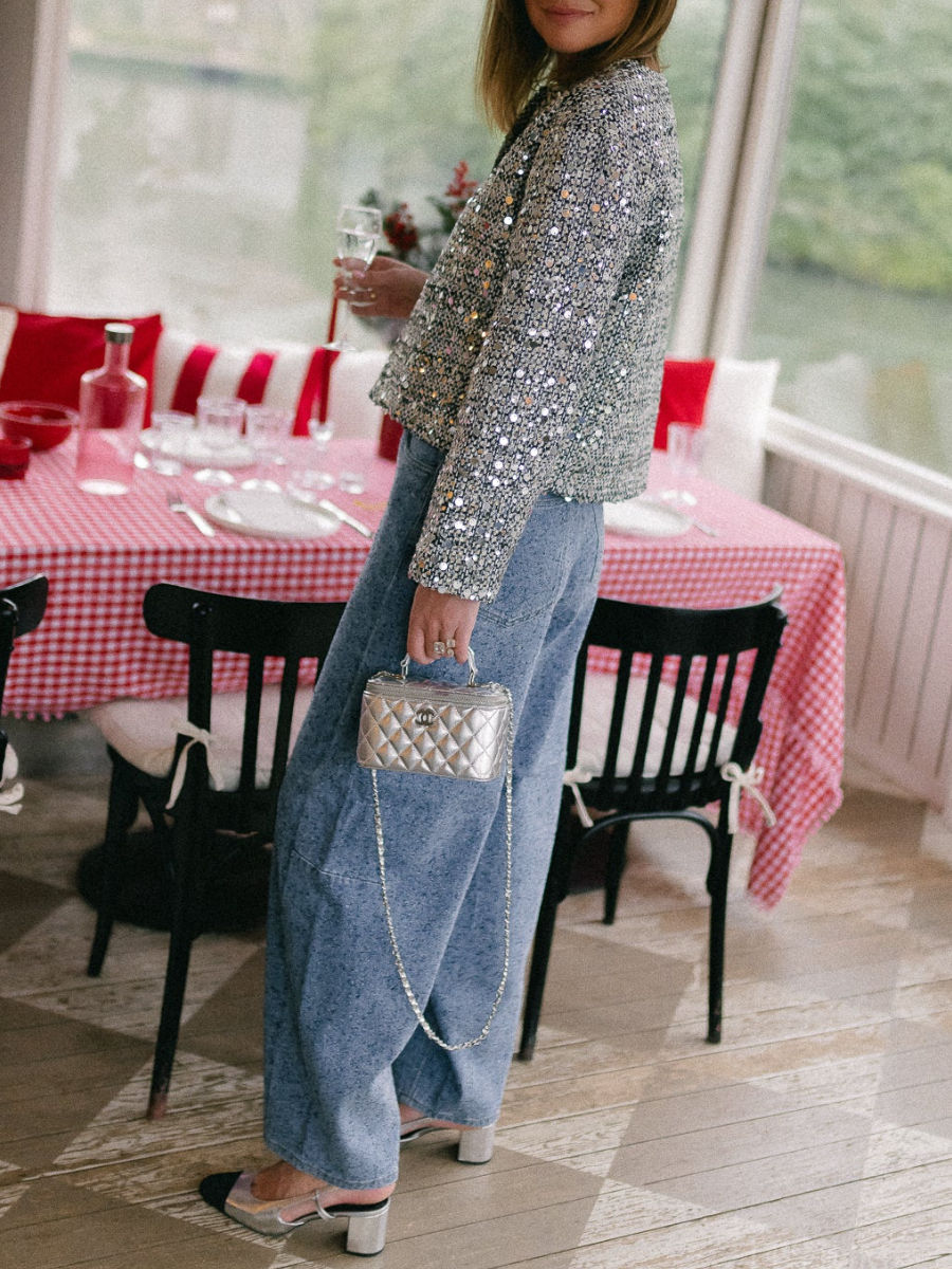 Silver Vivian Sequin Jacket