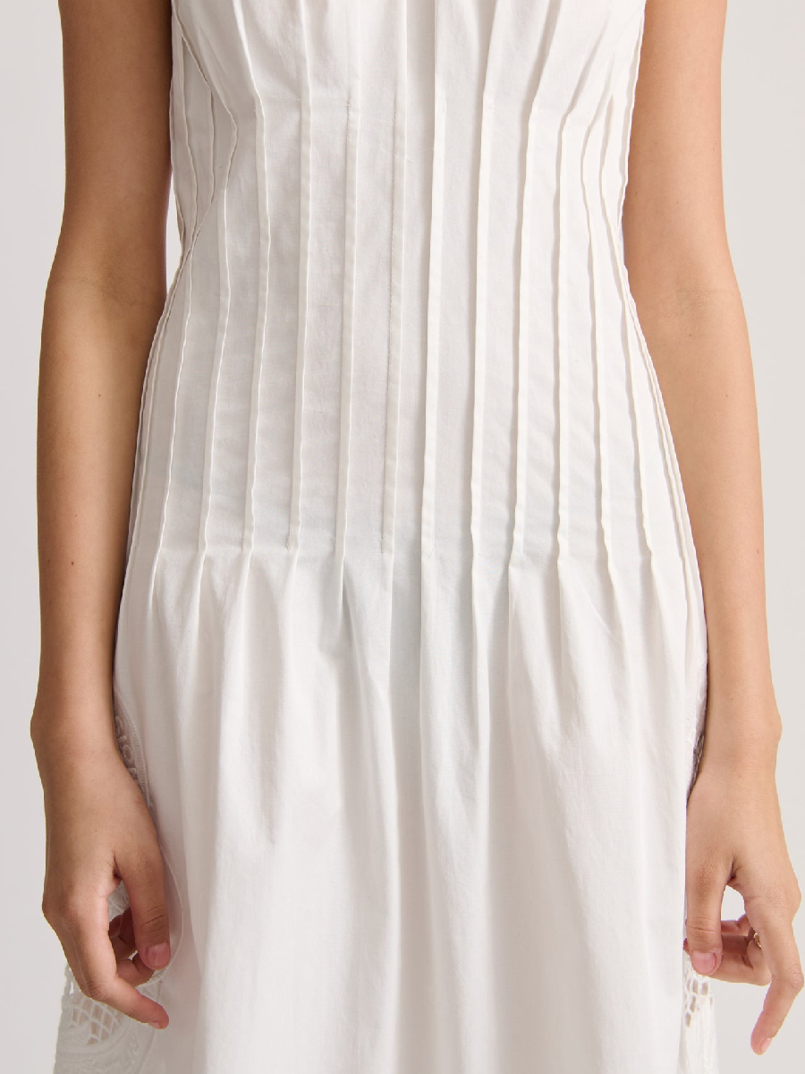 Sleeveless Mesh Hollow Cotton Dress