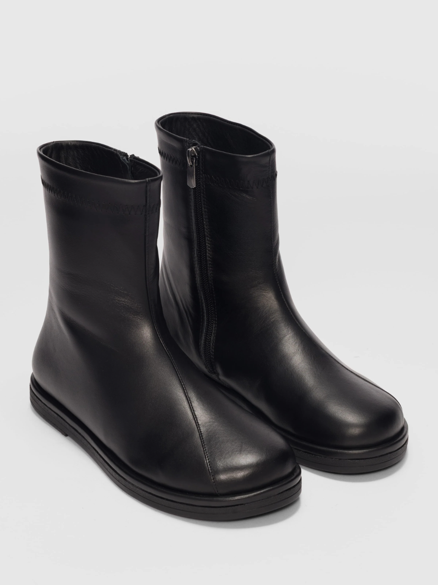 Women's Leather Side Zipper Boots
