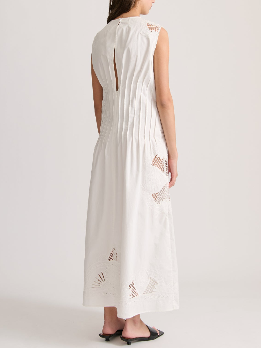 Sleeveless Mesh Hollow Cotton Dress