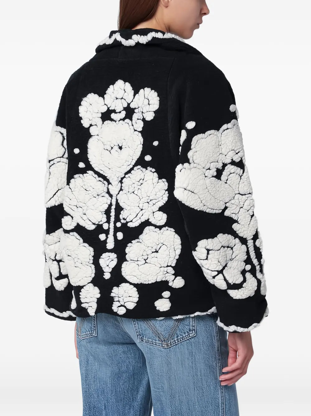 Floral-arabesque Single-breasted Jacket
