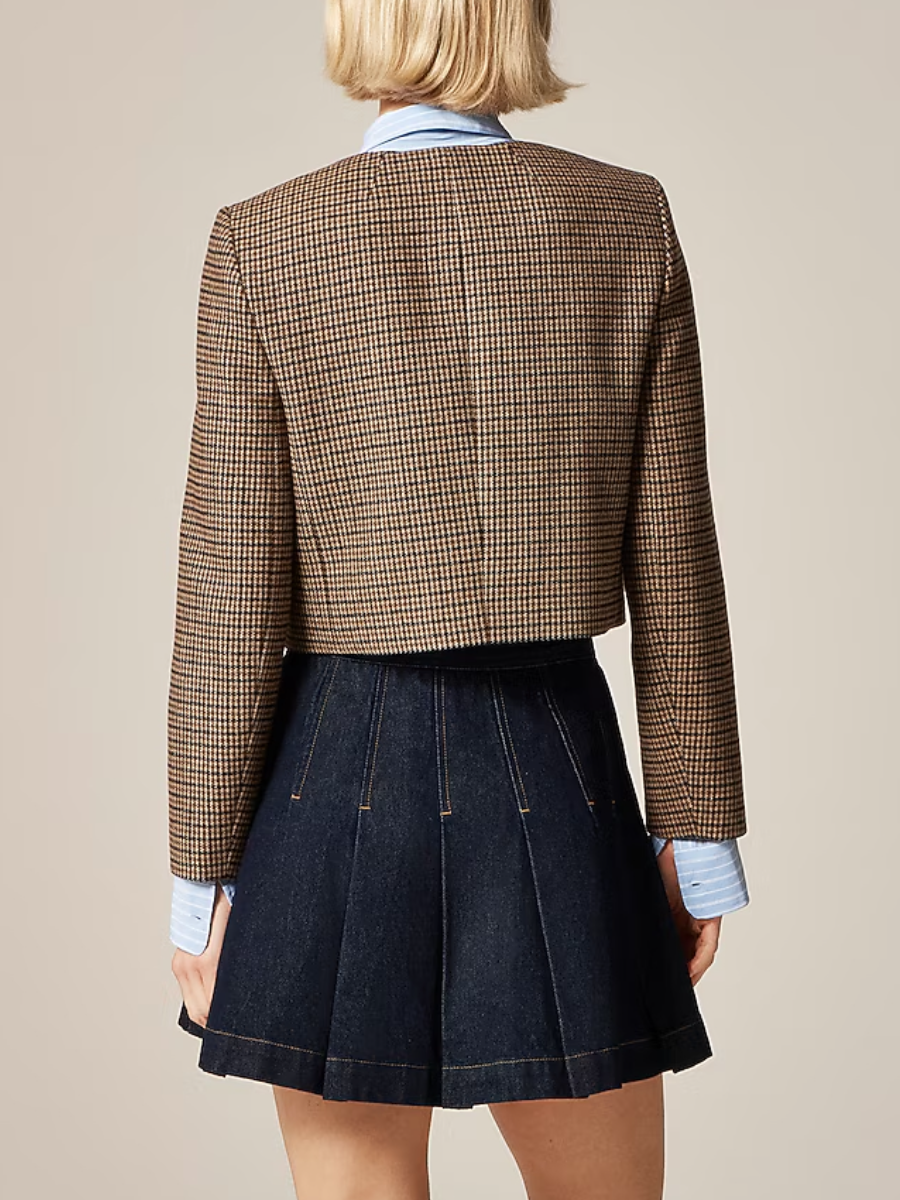 Houndstooth Wool Blend Lady Jacket