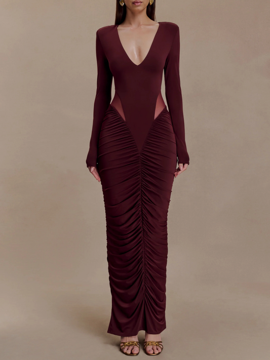 Slinky Long Sleeve Maxi Dress
