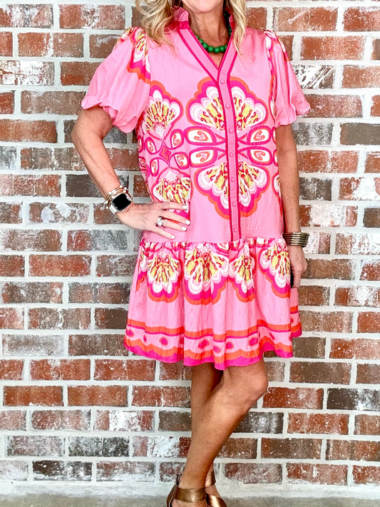 Boho Flutter Sleeve Tiered Mini Dress