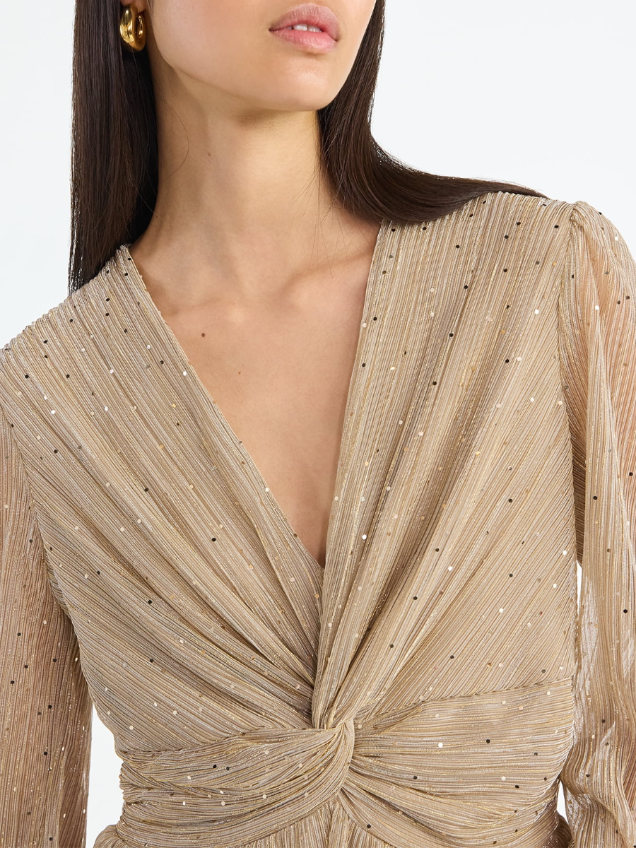 Women's Glitter Ruffle Maxi Dress