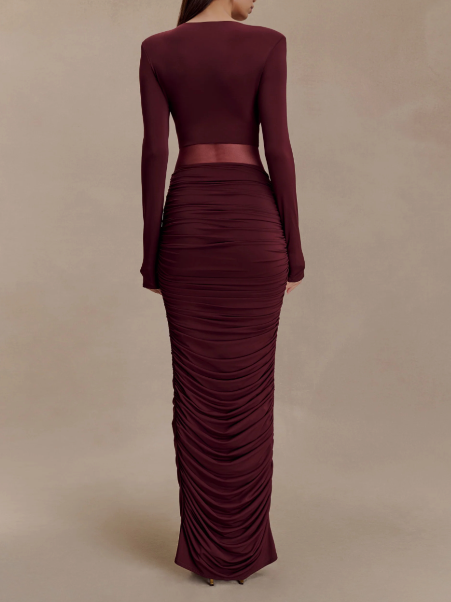 Slinky Long Sleeve Maxi Dress