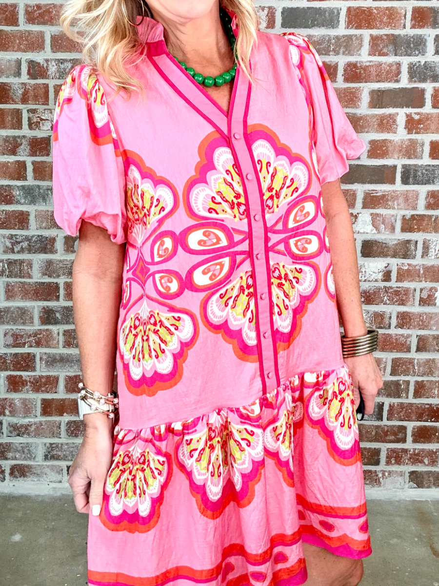Boho Flutter Sleeve Tiered Mini Dress