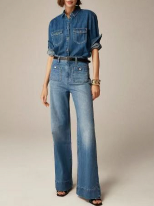 Women's Casual Button Jeans