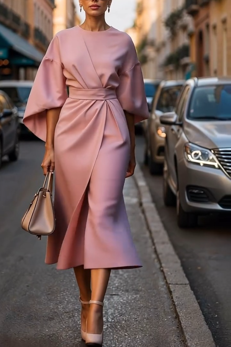 Elegant Cotton Asymmetric Dress
