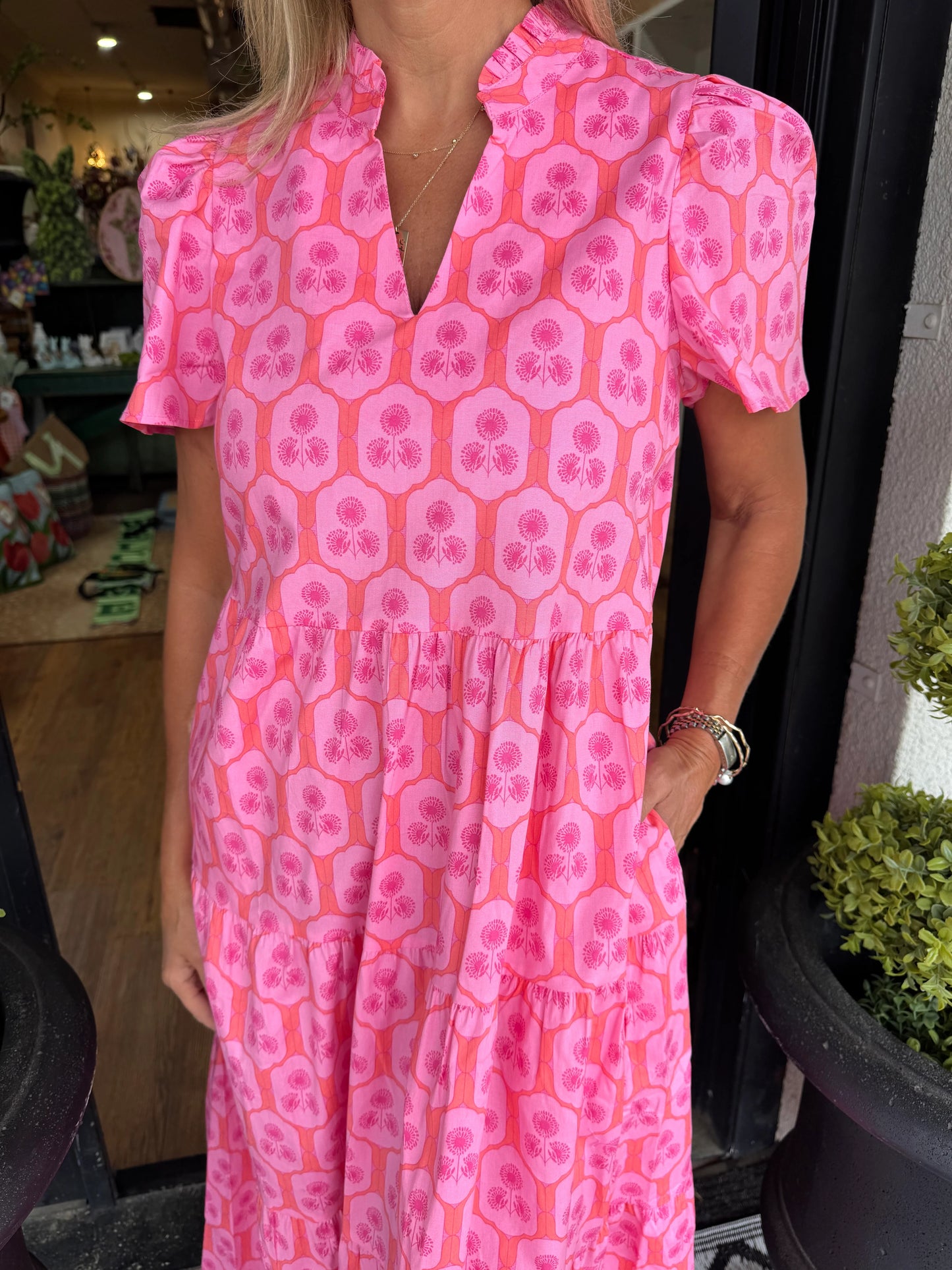 Mary Square Ivy Rosette Charm Dress