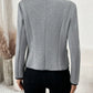 Grey Long Sleeve V-Neck Outerwear