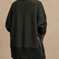 High-Neck Side Zipper Sweatshirt and Pants Set