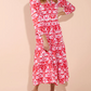 Breathable Tiered Stretch Poplin Long Sleeve Dress