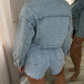 Cropped Diamond Denim Jacket