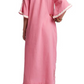 Charming Peacock Embroidery Split V-Neck 3/4 Sleeve Caftan