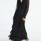 Women's Glitter Ruffle Maxi Dress