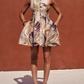 Floral Jacquard Sleeveless Mini Dress