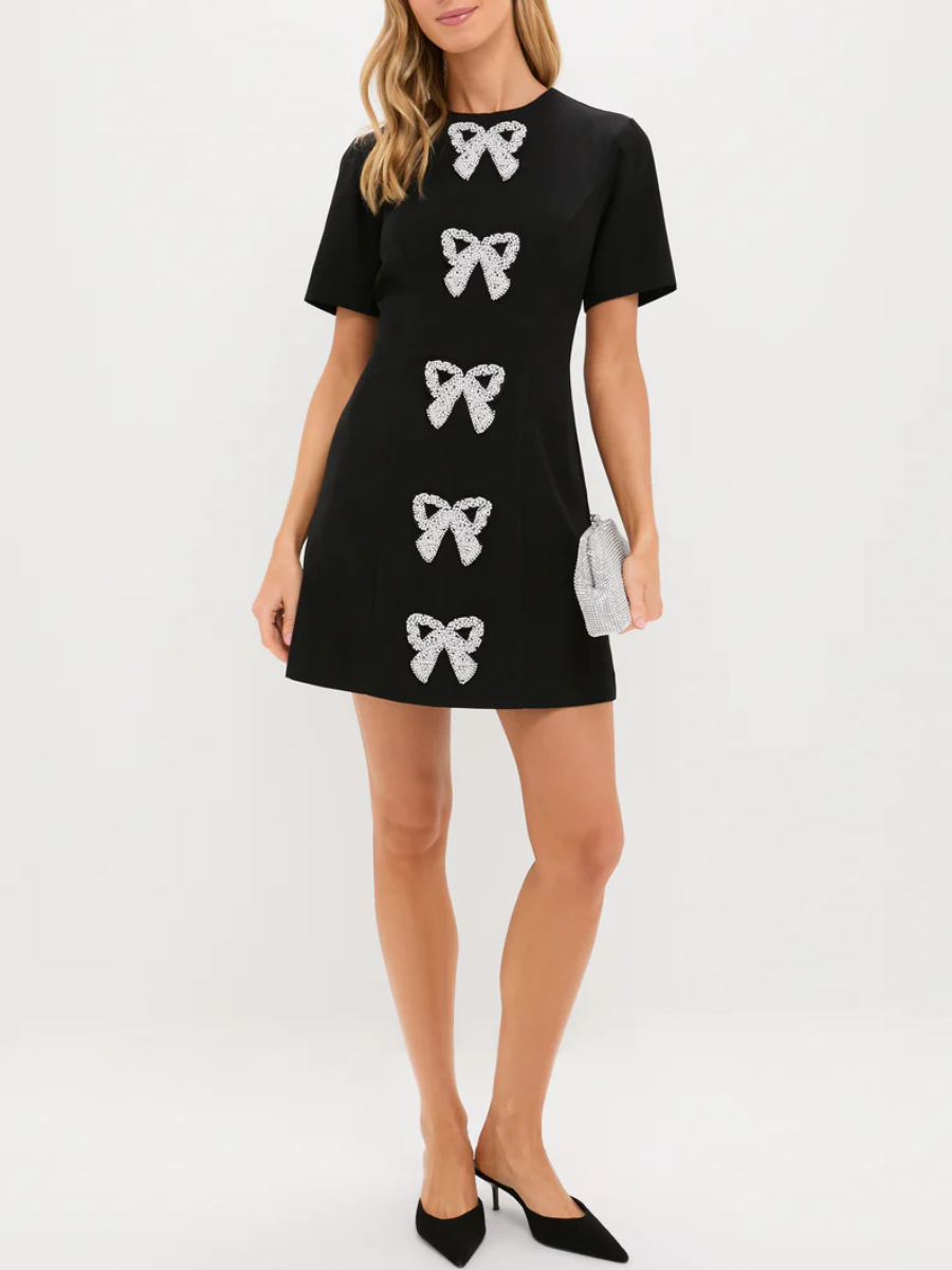 Beaded Bows Bernadette Mini Dress