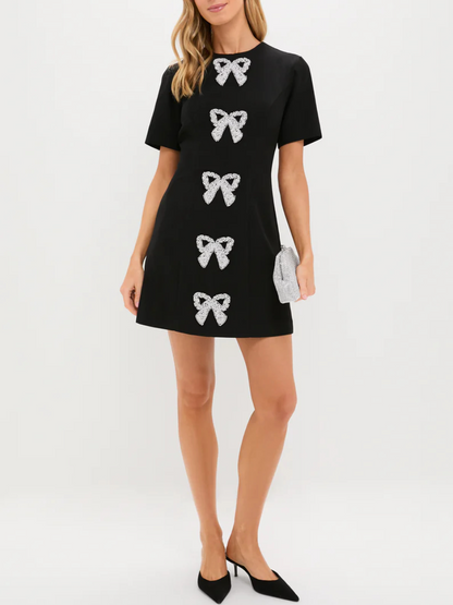 Beaded Bows Bernadette Mini Dress