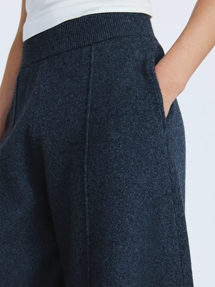 V Neck Cardigan Sweater and Knit Barrel Pants