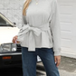 Crewneck Tie Knot Sweatshirt Pullover