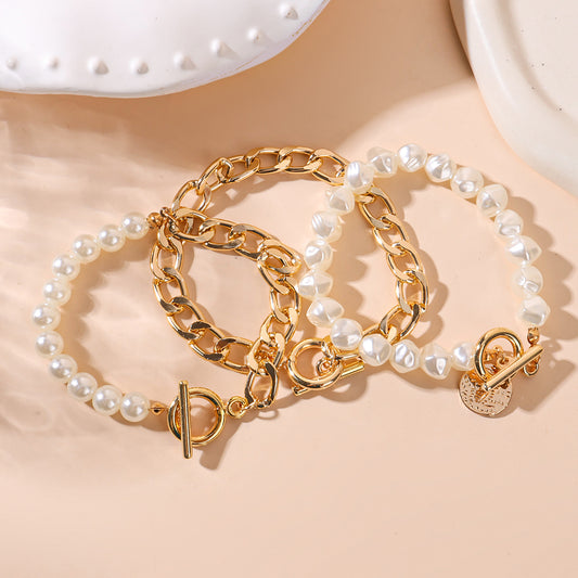 Multi-layered Gold Chain Bracelet Set