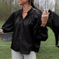 Puff Long Sleeve Button Ruffle Tops