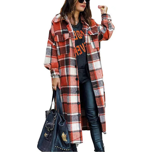 Flannel Plaid Shacket Jacket