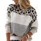 Leopard-Print Color-Blocked Sweater