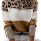 Leopard-Print Color-Blocked Sweater